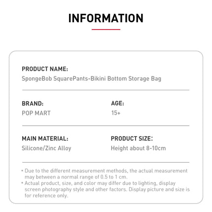 Pop Mart SpongeBob SquarePants Bikini Bottom Storage Bag