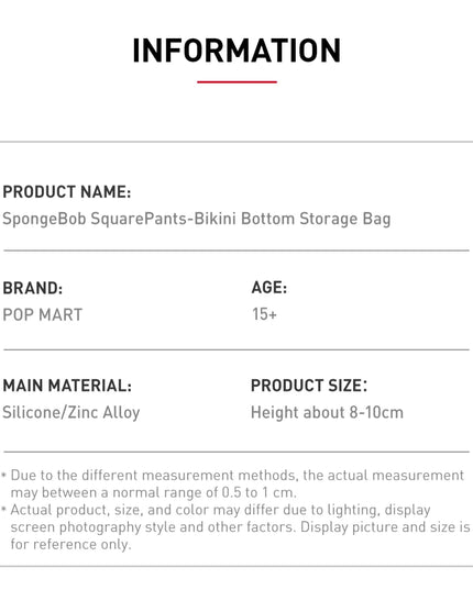 Pop Mart SpongeBob SquarePants Bikini Bottom Storage Bag