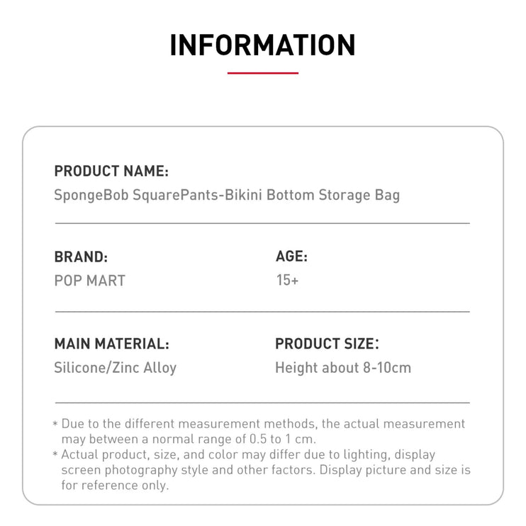 Pop Mart SpongeBob SquarePants Bikini Bottom Storage Bag