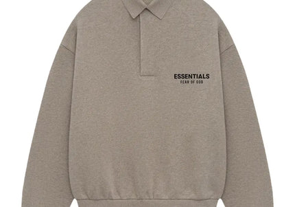 FEAR OF GOD ESSENTIALS Fleece Polo - Dark Heather Grey (Holiday 2024)