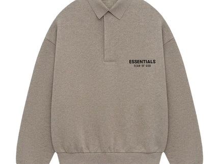 FEAR OF GOD ESSENTIALS Fleece Polo - Dark Heather Grey (Holiday 2024)