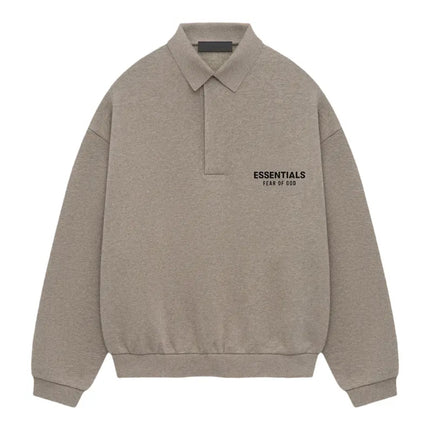 FEAR OF GOD ESSENTIALS Fleece Polo - Dark Heather Grey (Holiday 2024)