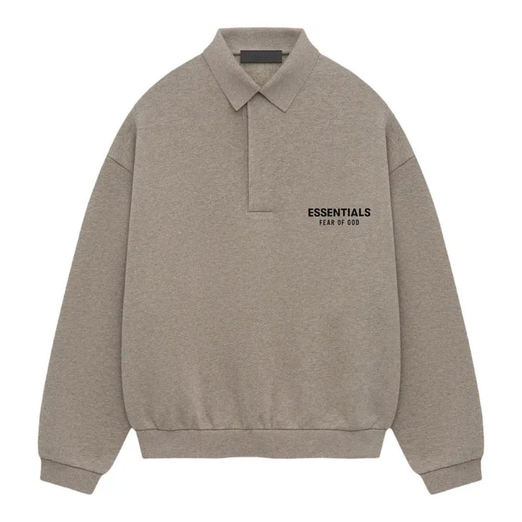 FEAR OF GOD ESSENTIALS Fleece Polo - Dark Heather Grey (Holiday 2024)