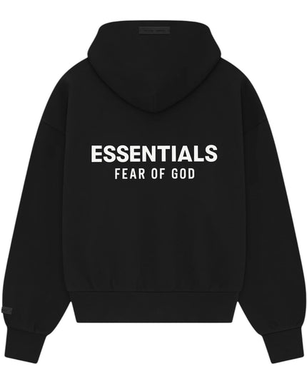 FEAR OF GOD ESSENTIALS Classic Full Zip-Up Hoodie - Jet Black