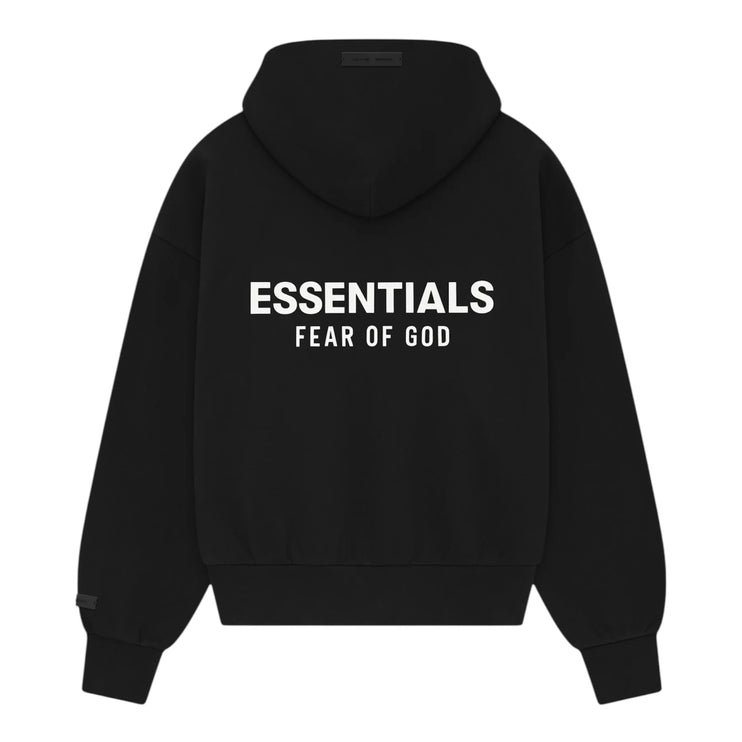 FEAR OF GOD ESSENTIALS Classic Full Zip-Up Hoodie - Jet Black