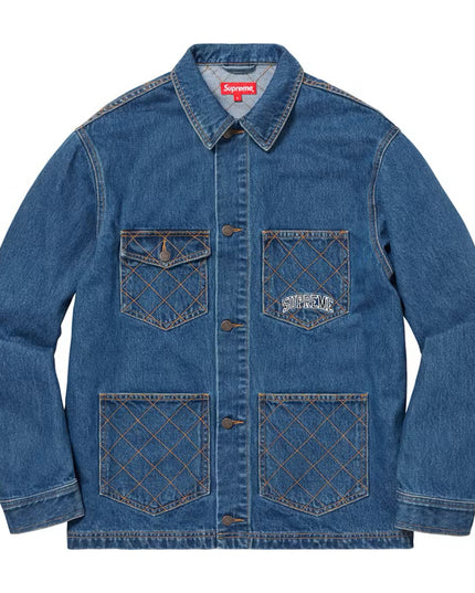 Supreme Diamond Stitch Denim Chore Coat (FW18)