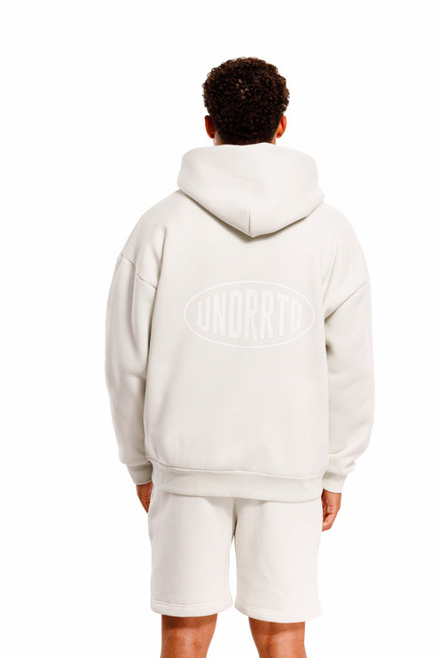 UNDERRATED Stamp Zip Hoodie - Light Bone
