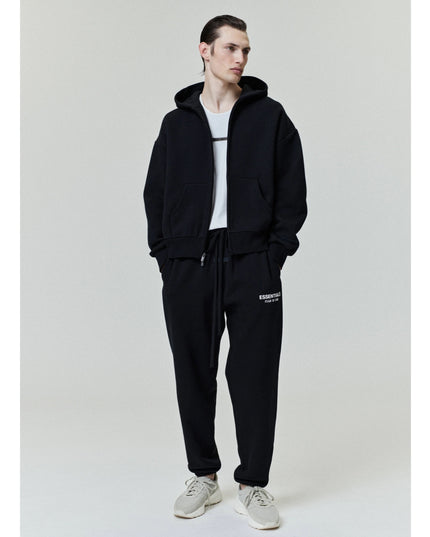 FEAR OF GOD ESSENTIALS Classic Full Zip-Up Hoodie - Jet Black