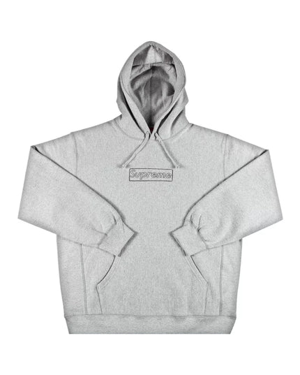 Supreme x KAWS Chalk Logo Hoodie - Heather Grey (SS21)