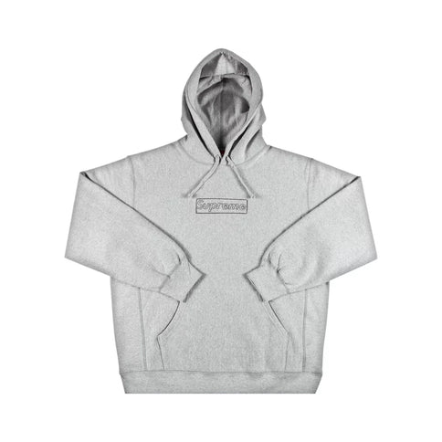 Supreme x KAWS Chalk Logo Hoodie - Heather Grey (SS21)