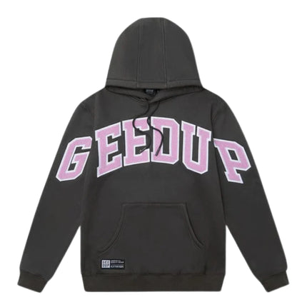 GEEDUP Team Logo Hoodie - Charcoal/Dusty Pink