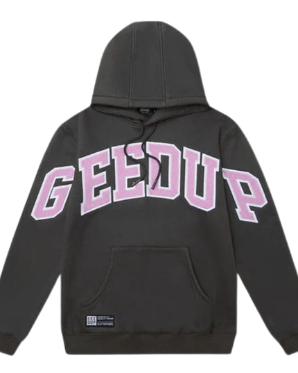 GEEDUP Team Logo Hoodie - Charcoal/Dusty Pink