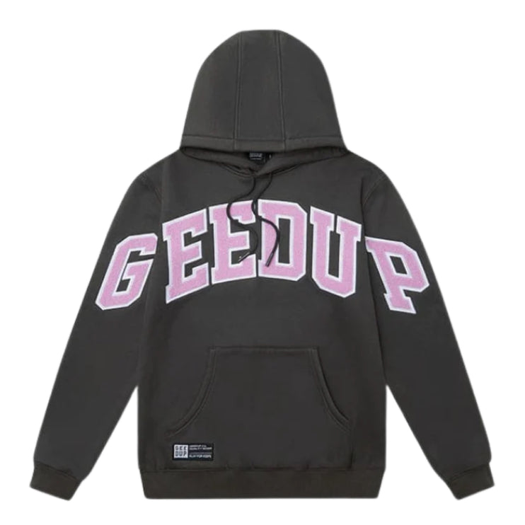 GEEDUP Team Logo Hoodie - Charcoal/Dusty Pink