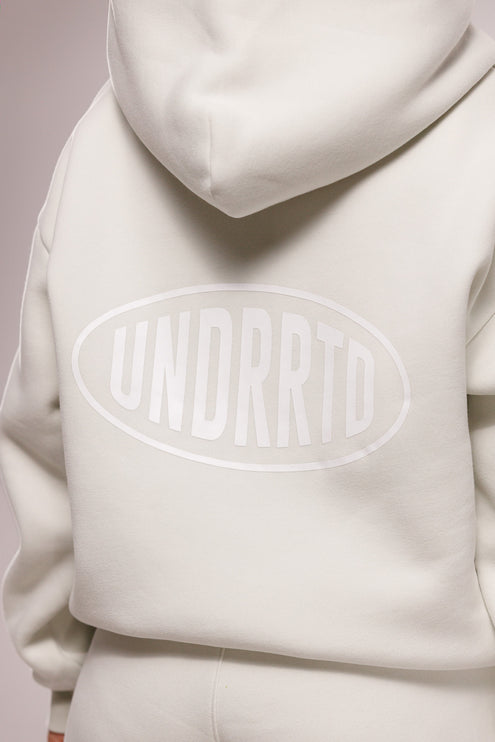 UNDERRATED Stamp Zip Hoodie - Light Bone