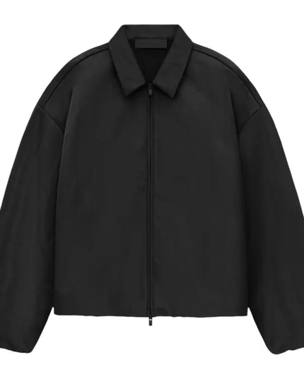 FEAR OF GOD ESSENTIALS Textured Nylon Trucker Jacket - Black (FW24)