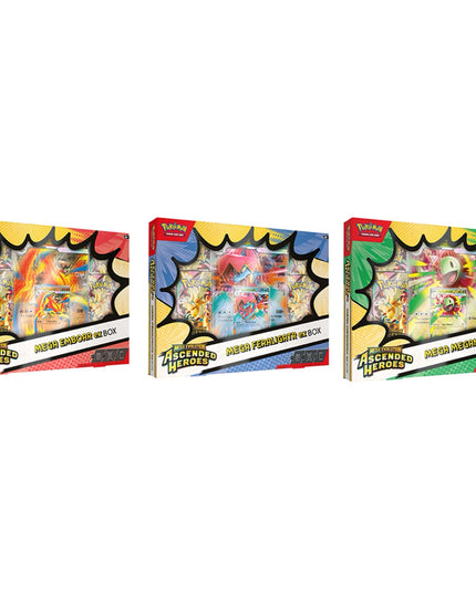 Pokemon TCG Mega Evolution - Ascended Heroes Mega Emboar ex / Mega Feraligatr ex / Mega Meganium ex Box