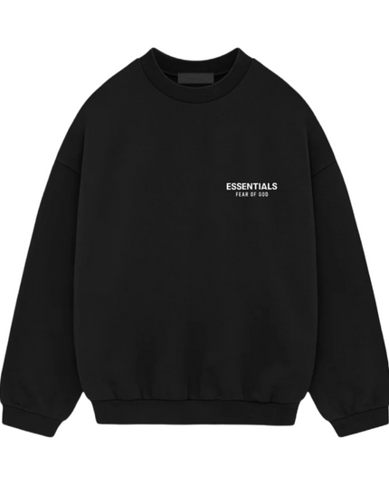 FEAR OF GOD ESSENTIALS Fleece Crewneck - Black (Holiday 2024)