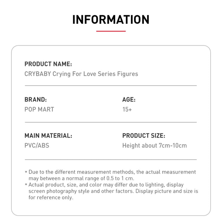 Pop Mart CryBaby Crying For Love Series Figures Blind Box