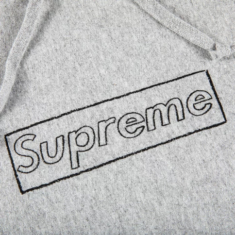 Supreme x KAWS Chalk Logo Hoodie - Heather Grey (SS21)