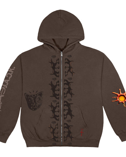 Travis Scott Cactus Jack Reverse Dog Zip Up Hoodie - Brown