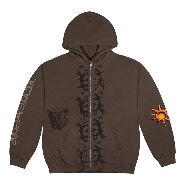 Travis Scott Cactus Jack Reverse Dog Zip Up Hoodie - Brown