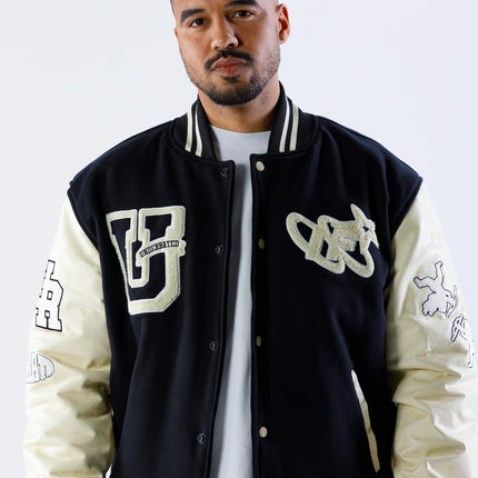 UNDERRATED x IMMORTAL FATE Varsity Jacket - Black/Cream