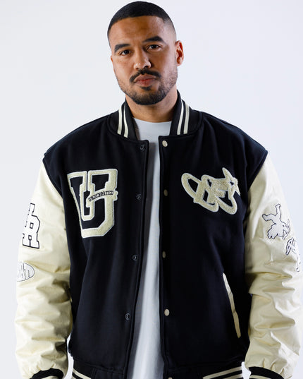 UNDERRATED x IMMORTAL FATE Varsity Jacket - Black/Cream