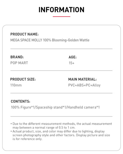 Pop Mart Mega Space Molly Blooming Series Golden Wattle 100%