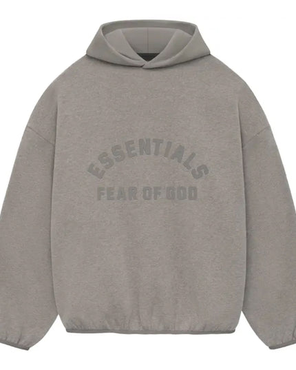 FEAR OF GOD ESSENTIALS Nylon Fleece Hoodie - Heather Grey/Dust (SS24)