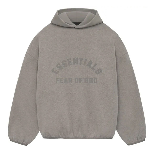 FEAR OF GOD ESSENTIALS Nylon Fleece Hoodie - Heather Grey/Dust (SS24)