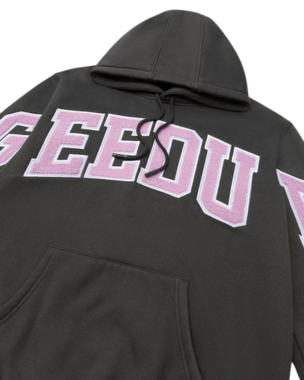 GEEDUP Team Logo Hoodie - Charcoal/Dusty Pink