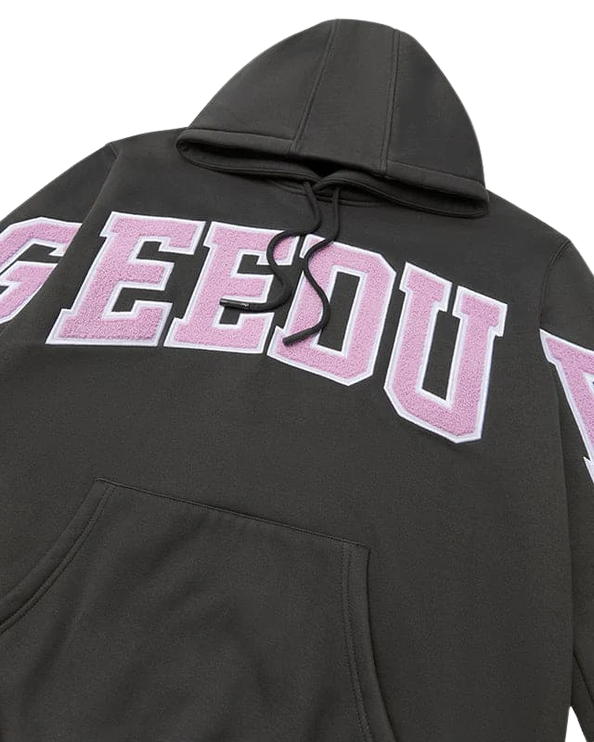 GEEDUP Team Logo Hoodie - Charcoal/Dusty Pink