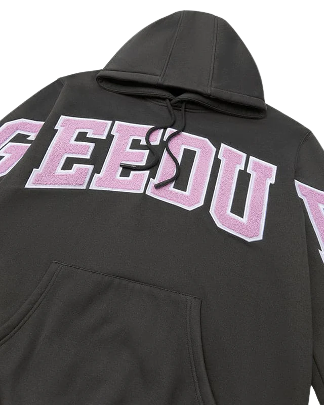 GEEDUP Team Logo Hoodie - Charcoal/Dusty Pink