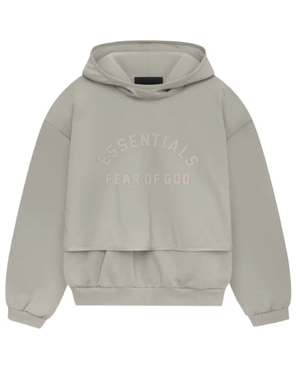 FEAR OF GOD ESSENTIALS Layered Nylon Fleece Hoodie - Seal