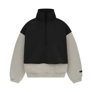 FEAR OF GOD ESSENTIALS Nylon Fleece Half Zip Sweater - Seal/Jet Black