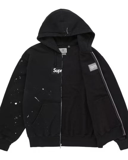 Supreme MM6 Maison Margiela Box Logo Zip Up Hoodie - Black