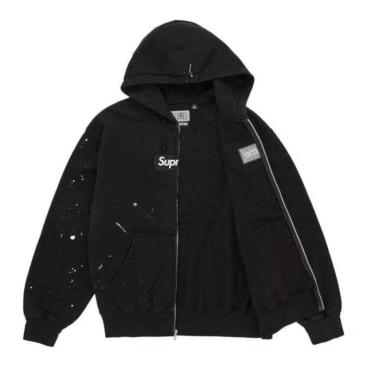 Supreme MM6 Maison Margiela Box Logo Zip Up Hoodie - Black