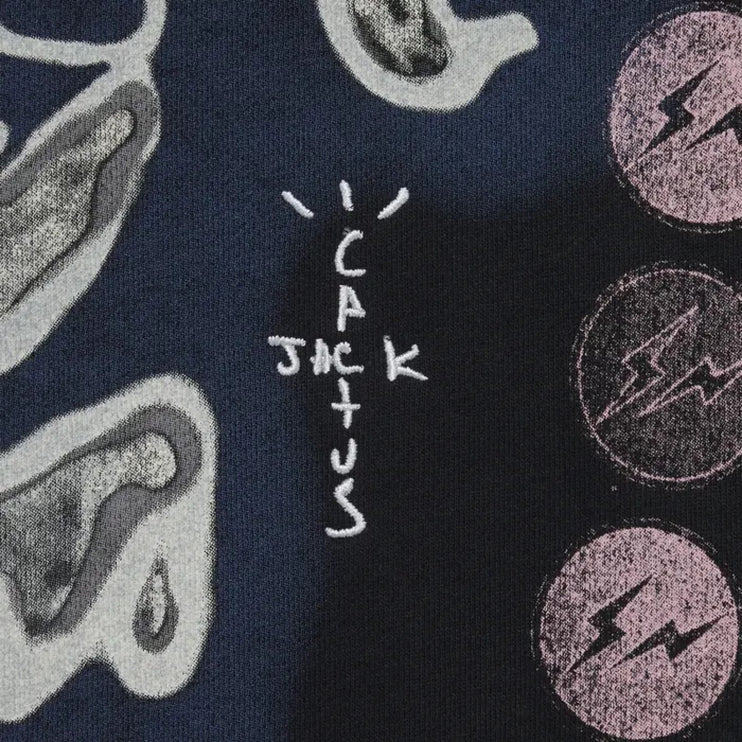 Travis Scott Cactus Jack For Fragment Skeleton Graffiti Full Zip Hoodie