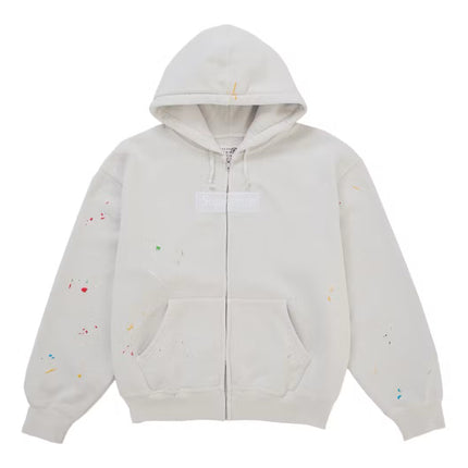 Supreme MM6 Maison Margiela Box Logo Zip Up Hoodie - White