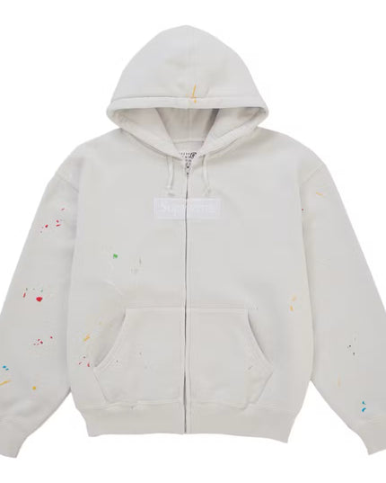 Supreme MM6 Maison Margiela Box Logo Zip Up Hoodie - White