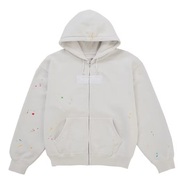 Supreme MM6 Maison Margiela Box Logo Zip Up Hoodie - White