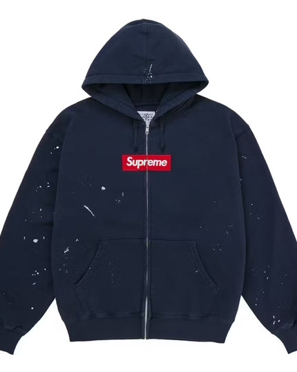 Supreme MM6 Maison Margiela Box Logo Zip Up Hoodie - Navy