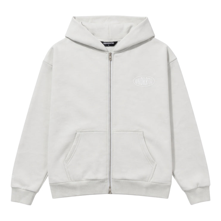 UNDERRATED Stamp Zip Hoodie - Light Bone