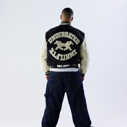 UNDERRATED x IMMORTAL FATE Varsity Jacket - Black/Cream