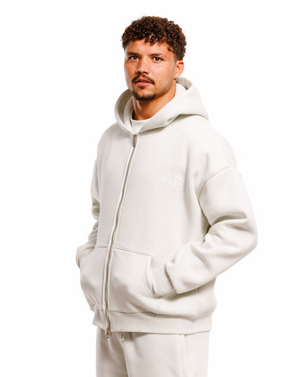 UNDERRATED Stamp Zip Hoodie - Light Bone