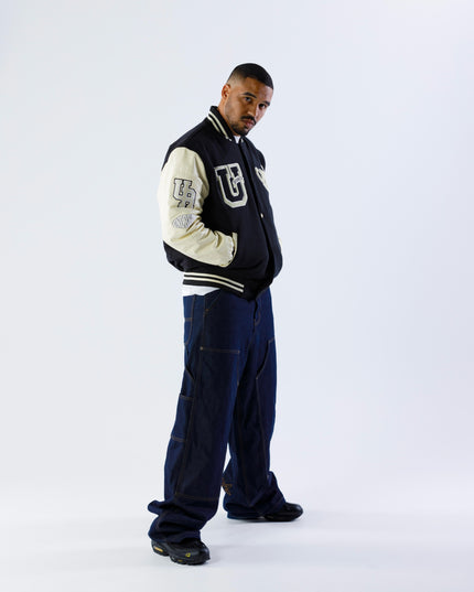 UNDERRATED x IMMORTAL FATE Varsity Jacket - Black/Cream