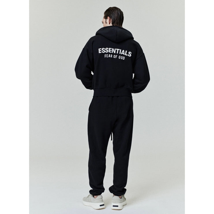 FEAR OF GOD ESSENTIALS Classic Full Zip-Up Hoodie - Jet Black