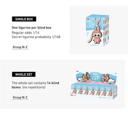 Pop Mart Labubu The Monsters Pin for Love Series Vinyl Plush Pendant Blind Box (A-M)