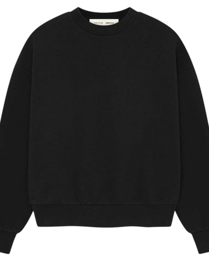 FEAR OF GOD ESSENTIALS Classic Fit Fleece Crewneck - Jet Black (SS25)