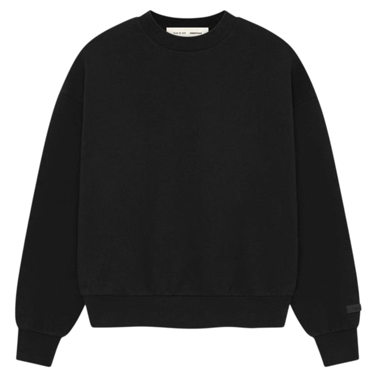 FEAR OF GOD ESSENTIALS Classic Fit Fleece Crewneck - Jet Black (SS25)